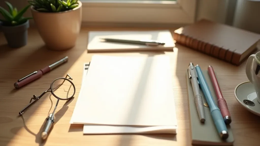 Premium stationery products carefully arranged